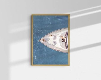Luxury Yacht Print, Photography Prints, Luxuriy Boat Print, Designer Art, Sailing in Summer Poster, Wall Art Decor, Wall Decor Print