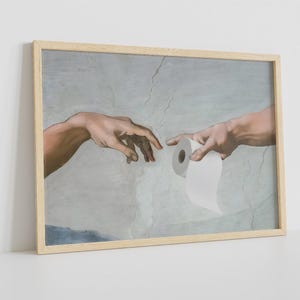 Arte digitale divertente per il bagno, arte murale eclettica extra large, stampa vintage con decorazioni massimaliste, regalo scherzo, cartelli divertenti per il bagno, regalo meme
