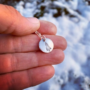 Pine tree necklace, evergreen tree, tree necklace, Hiker Gift