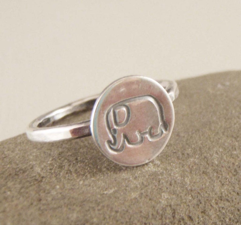 Lucky Elephant Ring in Sterling Silver, Silver Ring image 3