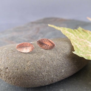 Leaf Earrings Nature Jewelry Botanical Jewelry copper leaf image 1