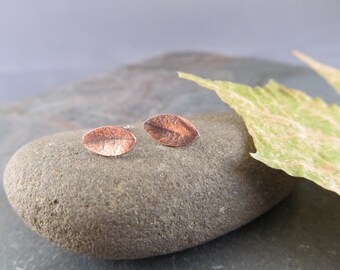 Leaf Earrings - Nature Jewelry - Botanical Jewelry - copper leaf