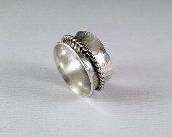 Spinner Ring -Sterling Silver Spinner Ring - Fidget Ring