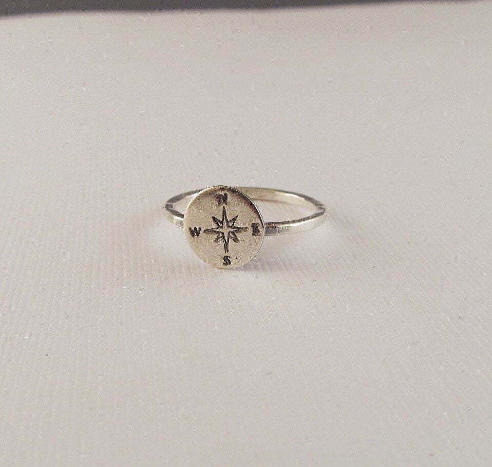 Compass Ring- Silver Compass Ring - Graduation Gift -travel Gift - Etsy