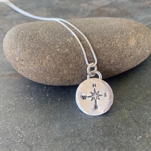 Compass Necklace , Not all who wander are lost image 1