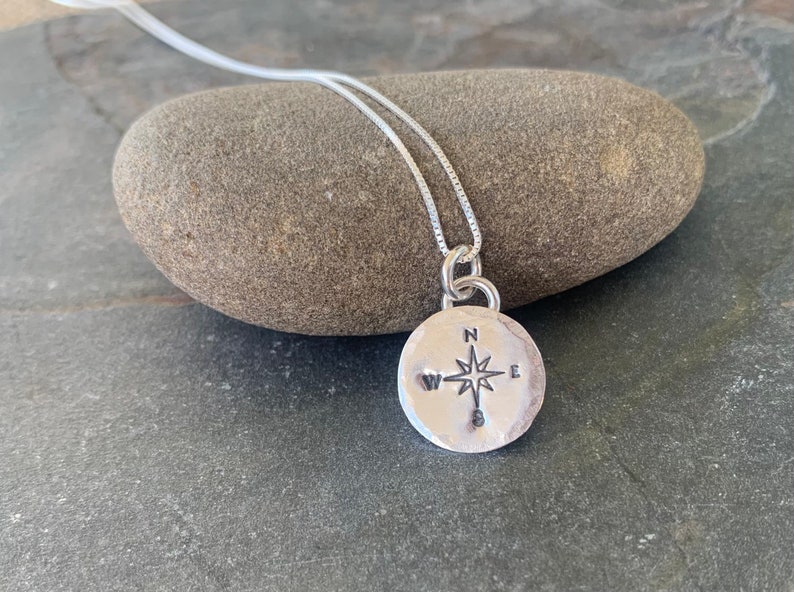 Compass Necklace , Not all who wander are lost image 1