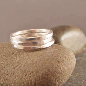 Stacking rings, Silver Stacking Rings Set of Three, Stackable image 1