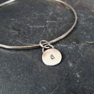 Personalized Sterling Silver Charm Bracelet, Initial Charm, Mothers bracelet image 1
