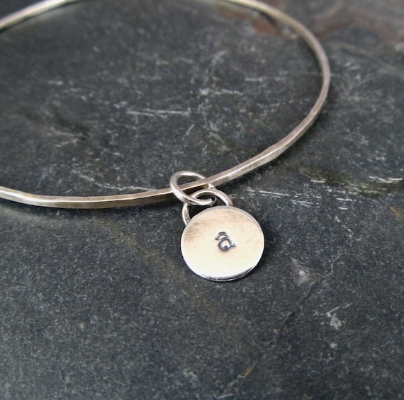 Personalized Sterling Silver Charm Bracelet Initial Charm Etsy