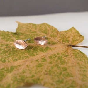 Leaf Earrings Nature Jewelry Botanical Jewelry copper leaf image 4