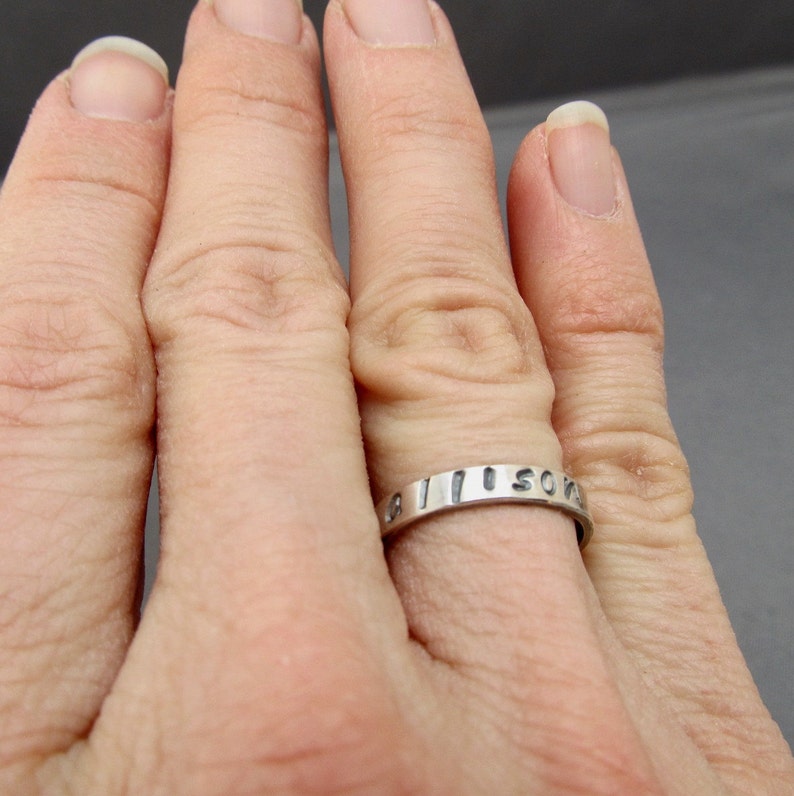 Stackable Name Rings, custom ring, Sterling Silver Name Ring, custom stacking ring image 5