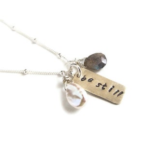 Be Still Necklace Inspirational Necklace graduation gift image 1