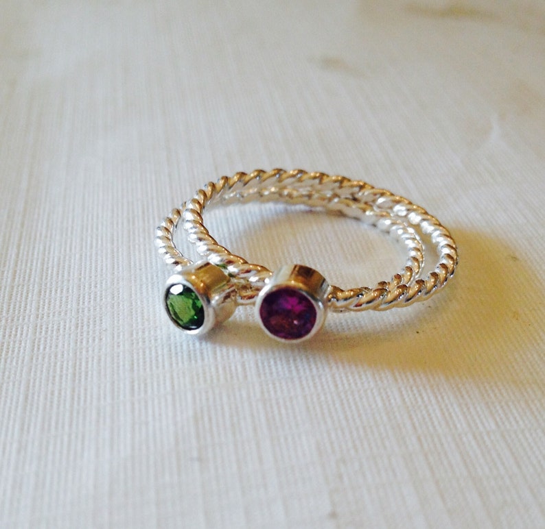 Gemstone Stacking Ring, Mothers Ring, Birthstone Ring image 3