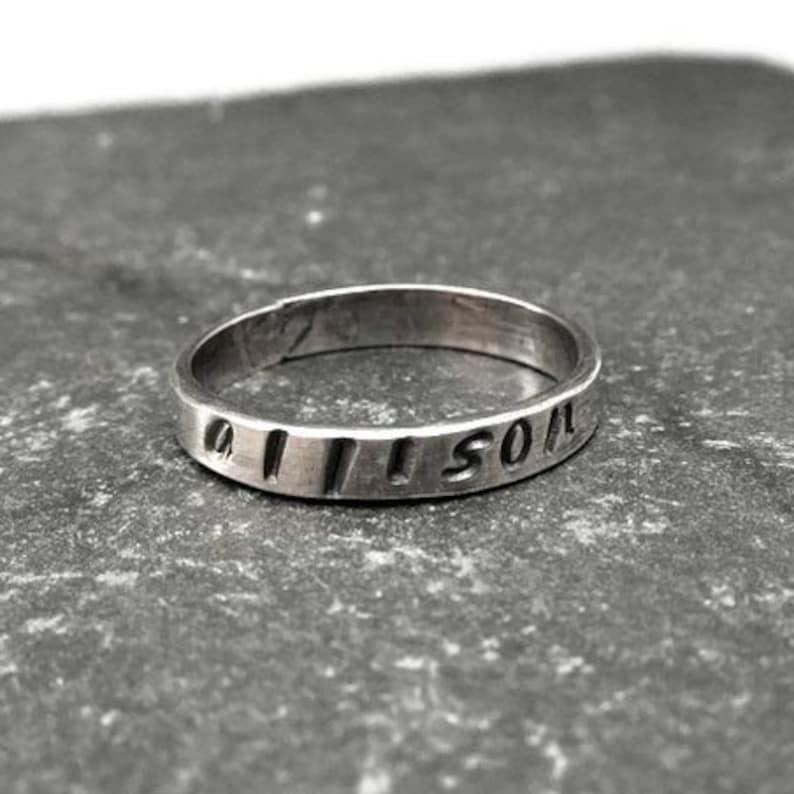 Stackable Name Rings, custom ring, Sterling Silver Name Ring, custom stacking ring image 4