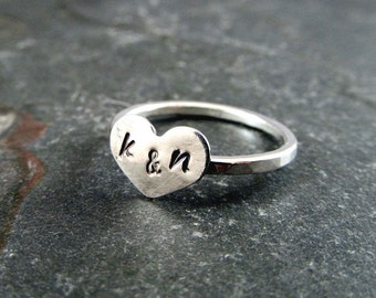 Valentines gift, Sweetheart Ring, Personalized Heart Ring, gift for her, Etsy XO, Heart Ring