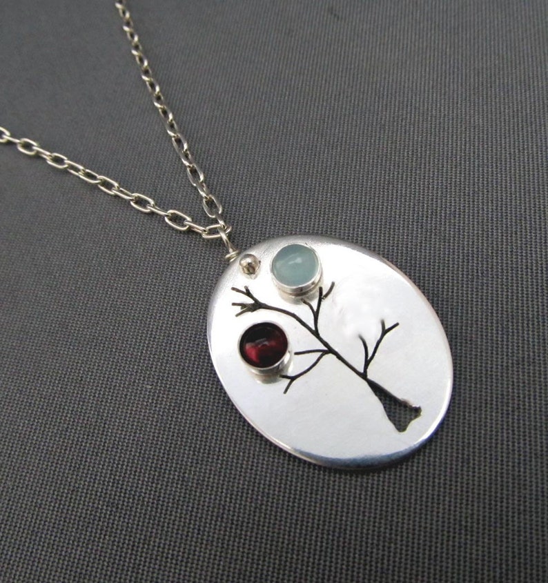 Mothers Necklace, Family Tree Jewelry , personalized, Custom Family Tree Mothers Necklace with Birthstones image 3