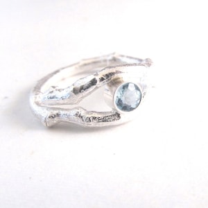 Aquamarine Ring - Branch Ring -Twig Jewelry - Twig Ring - Alternative Wedding Ring