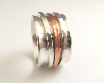 Spinner Ring in Sterling Silver and Copper