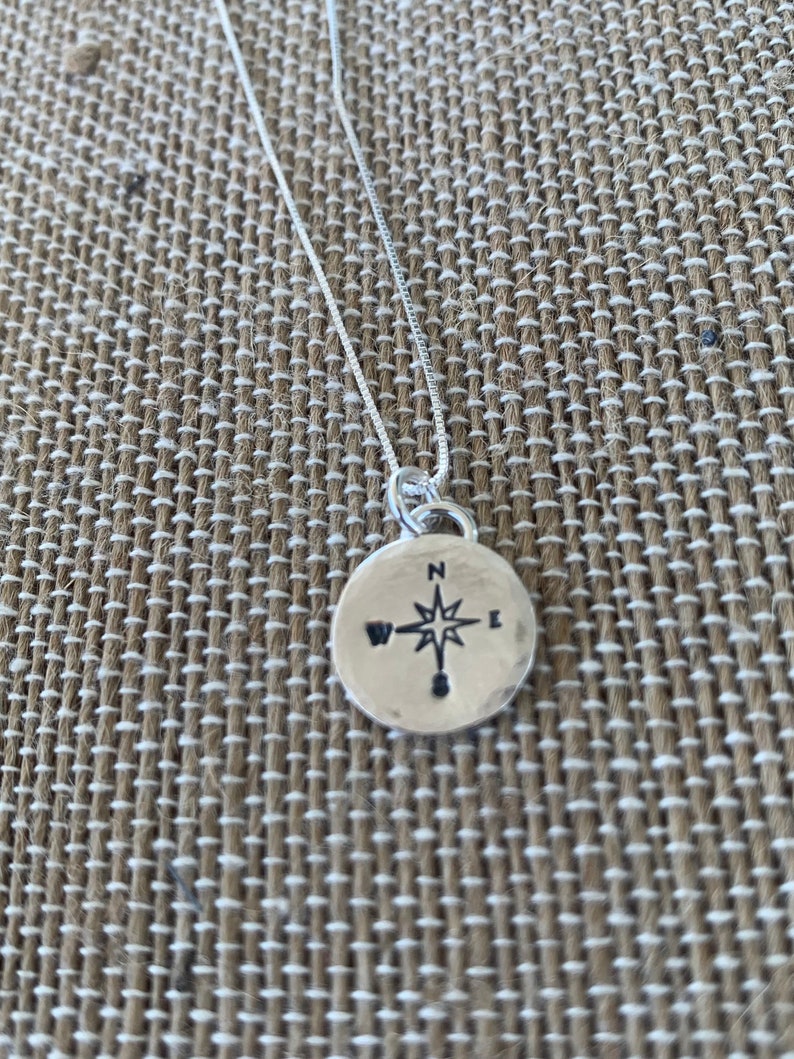 Compass Necklace , Not all who wander are lost image 2
