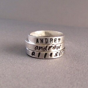 Personalized Ring - Name Ring - Custom Stamped Ring - Mothers Ring