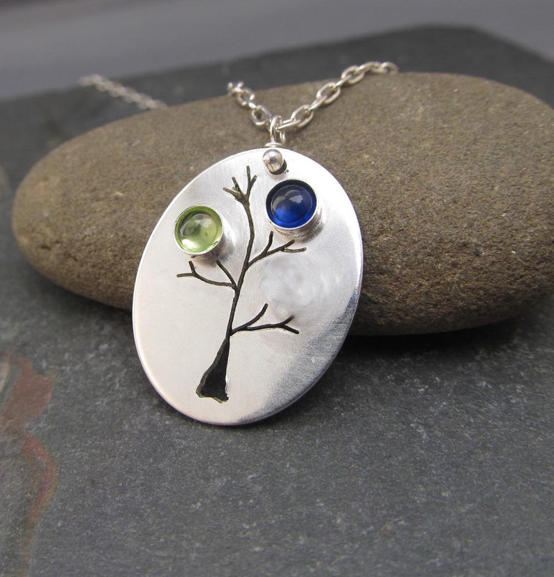 Mothers Necklace, Family Tree Jewelry , personalized, Custom Family Tree Mothers Necklace with Birthstones image 2
