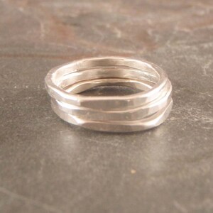 Stacking rings, Silver Stacking Rings Set of Three, Stackable image 3