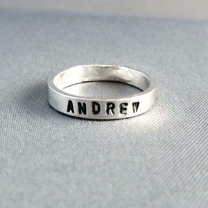 Stackable Name Rings, custom ring, Sterling Silver Name Ring, custom stacking ring image 1