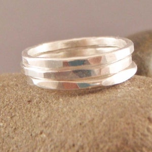 Stacking rings, Silver Stacking Rings Set of Three, Stackable image 2