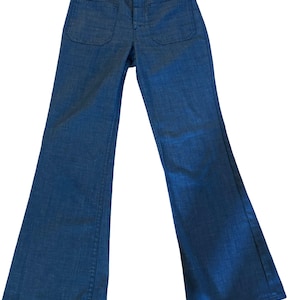 Vintage LEVIS Jeans FRESH PRODUCE Carrot Tab : Bell Bottom Sailor Pocket 1970’s 28”Waist