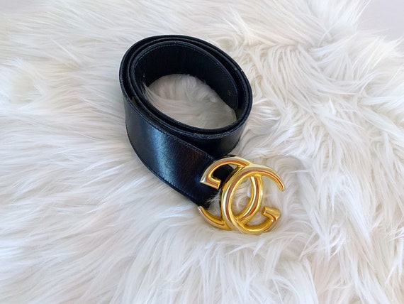 Vintage 1980s Gucci Belt // Black 
