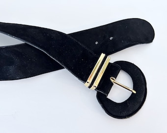 Vintage Liz Claiborne Wide Cinch Belt // Genuine Suede Leather