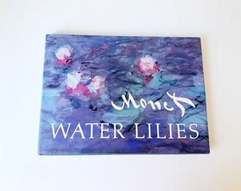 Vintage 1980’s Large Book // Monet Water Lilies // 80’s Coffee Table Display Home Decor