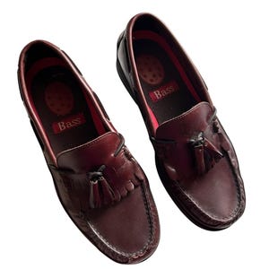 GH Bass Weejuns Leather Loafers Men 8.5D Wine Burgundy Tassel Kiltie Fringe GH Bass Tassel Loafers | eBay main image 3