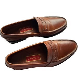 Vintage Revival Burgundy Brown Preppy Old Money Penny Leather Loafer Unisex Retro 90s NUNN BUSH Loafers, Leather Penny Loafers  main image 3