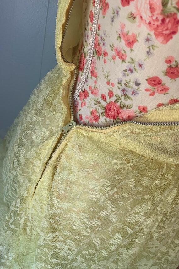 Vintage Pastel Yellow Dress // 1950’s Tulle & Lac… - image 7