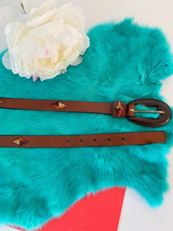 Vintage Dark Brown Belt // Genuine Leather // 1990