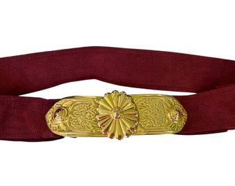 Talbots Brown Skinny Belt // Genuine Leather Gold Buckle - Etsy display picture 1