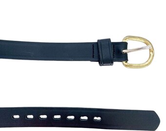 Talbots Brown Skinny Belt // Genuine Leather Gold Buckle - Etsy display picture 3