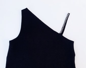 Vintage Sweater Tank Top // Von Saken Designer Rhinestone Shoulder