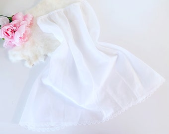 Vintage 1970&#39;s Slip // Romantic White Lingerie //70’s Half Skirt Slip NWOT