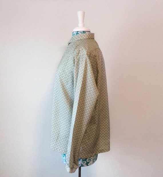 vintage 1970s blouse // green chevron shirt  // b… - image 4