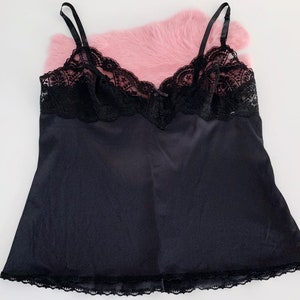 Vintage Black Camisole // Vassarette Lace Lingerie 36 image 1