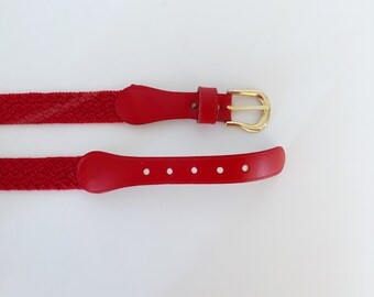 Vintage 1980’s 1990’s Belt // Retro Nautical Cotton Braided Belt