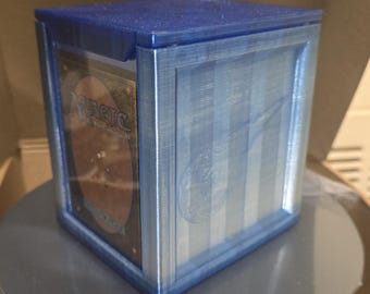 Custom Final Fantasy 7 MTG / TCG 100 Card Deckbox Commander EDH Window with Dice Command Zone Topper