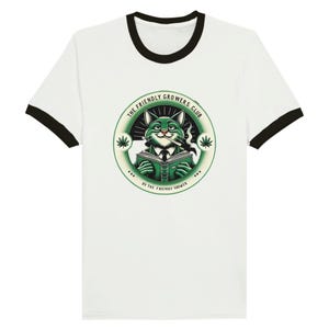 The Friendly Grower OG Cat V2 Logo Unisex Ringer T-shirt