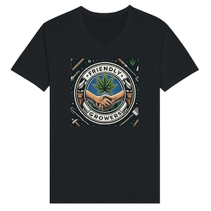 The Friendly Grower Handshake Premium Unisex V-Neck T-shirt
