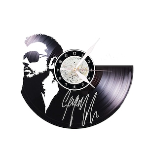 George Michael inspiró el diseño del reloj de pared de vinilo icono decorativo decoración del hogar de la estrella del pop, regalo de cumpleaños, regalo de Navidad, regalo único