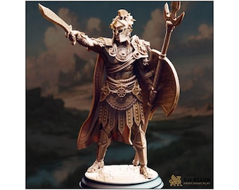 Sun Elf Gladiator - Vilryn Kaedrys -Elf Fighter - D&D | PF2e | TTRPG - 3D Printed Resin - Paint Ready Mini