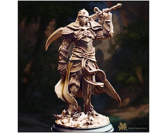 Champion of the Serpent - Theubian - Elf Fighter - D&D | PF2e | TTRPG - 3D Printed Resin - Paint Ready Mini