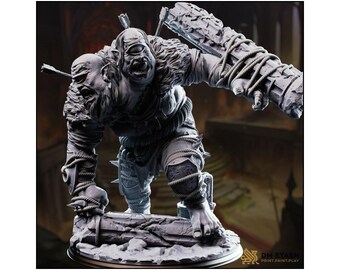 Ettin Brute Miniature - Flim and Krim - D&D | PF2e | TTRPG - 3D Printed Resin